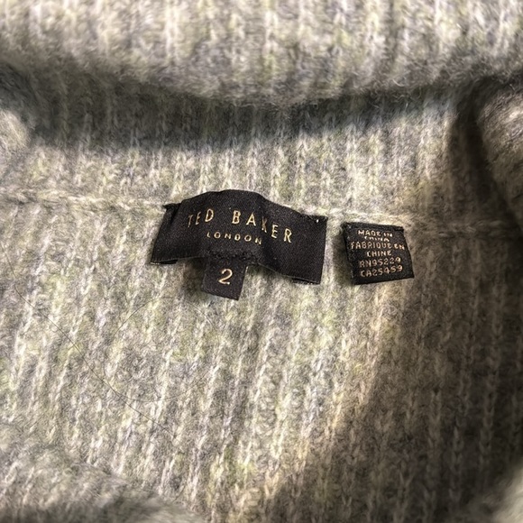 Ted Baker Light Green/grey Turtleneck Sweater wool blend - Picture 4 of 10